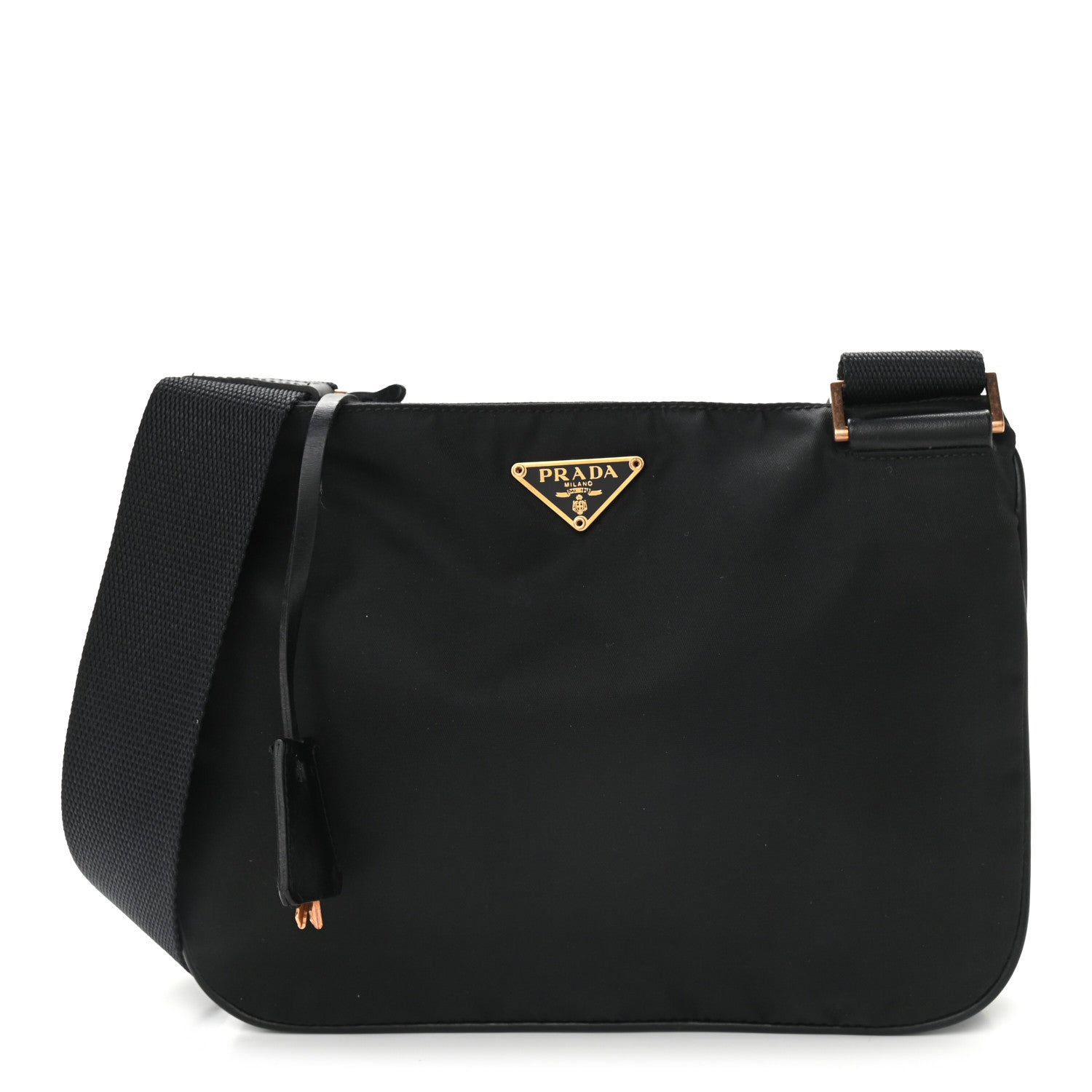 Prada Tessuto Nylon Messenger Bag Black 1 of 9