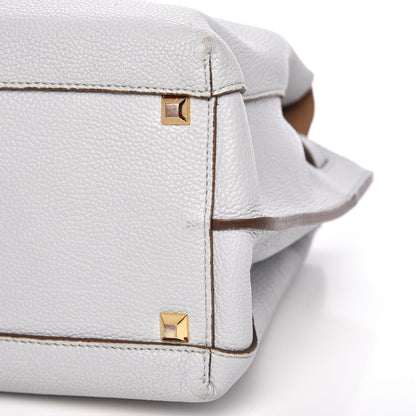 MCM Grained Calfskin Medium Milla Tote Concrete Grey 21 of 27