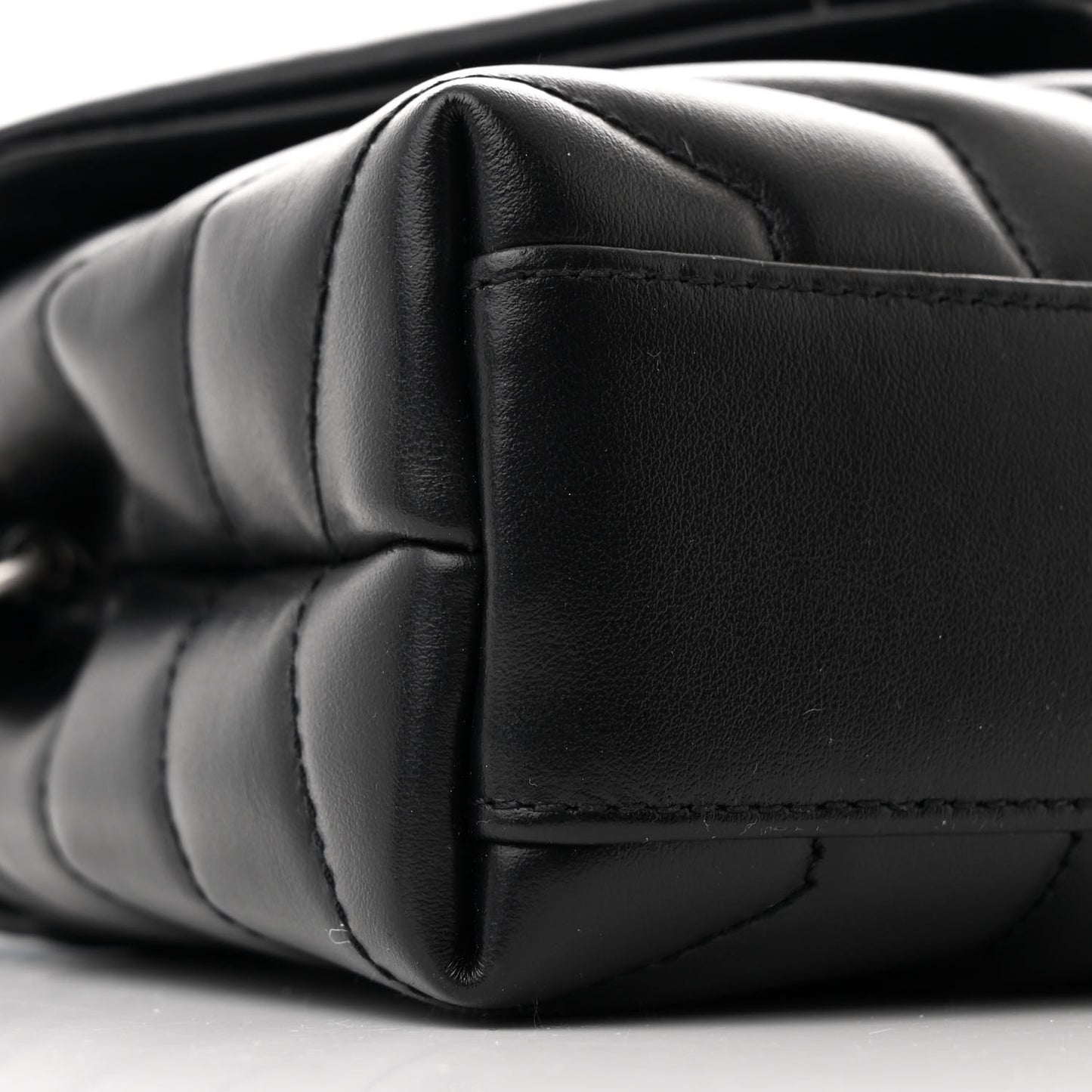 Calfskin Y Quilted Monogram Toy Loulou Crossbody Bag Black