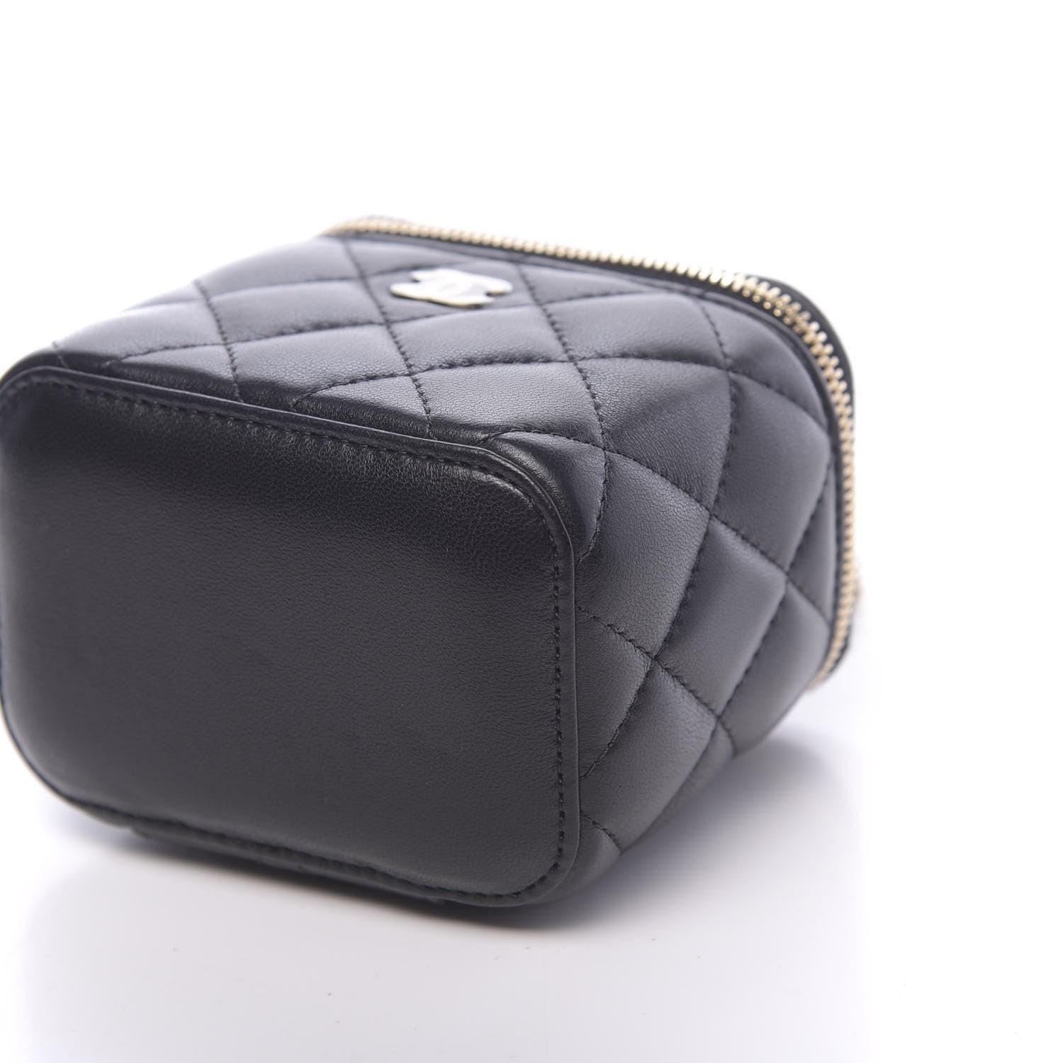 Chanel Lambskin Quilted Mini Vanity Case With Chain Black 9 of 11