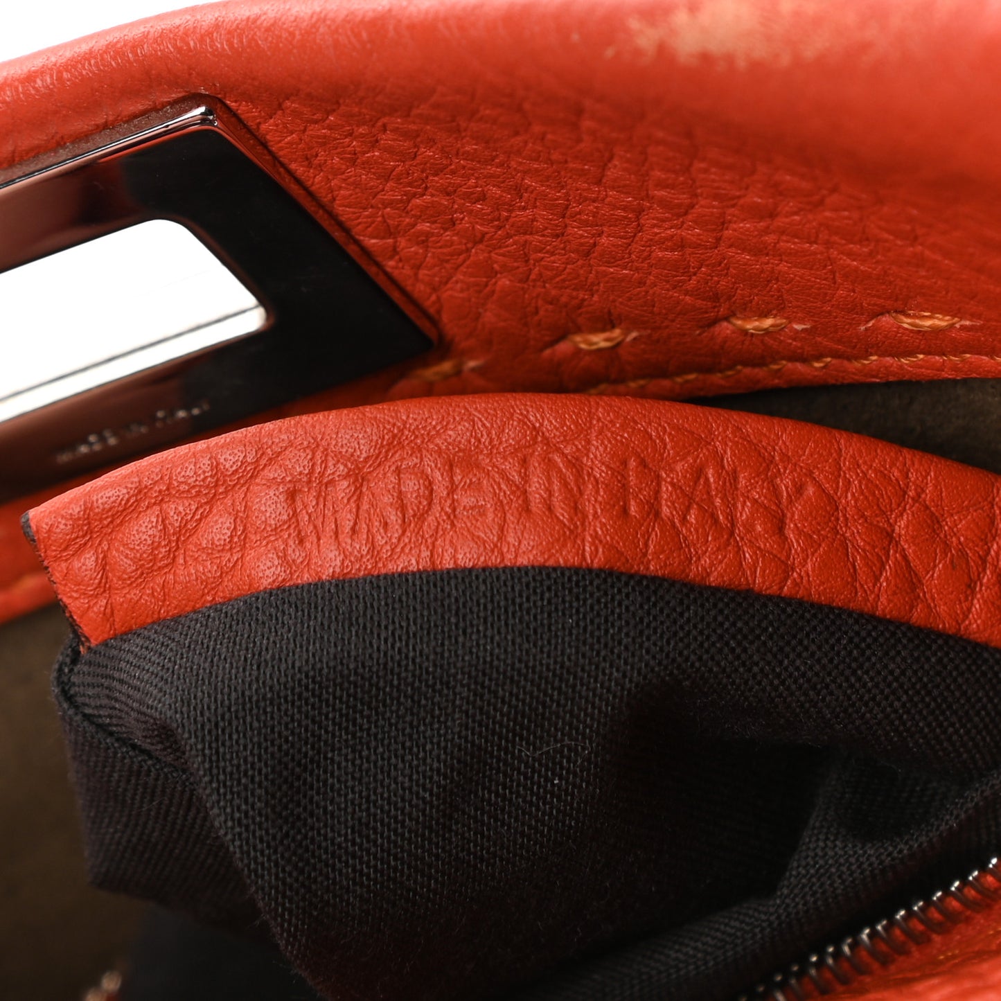 Cuoio Romano Selleria Mini Peekaboo Iconic Satchel Dark Orange