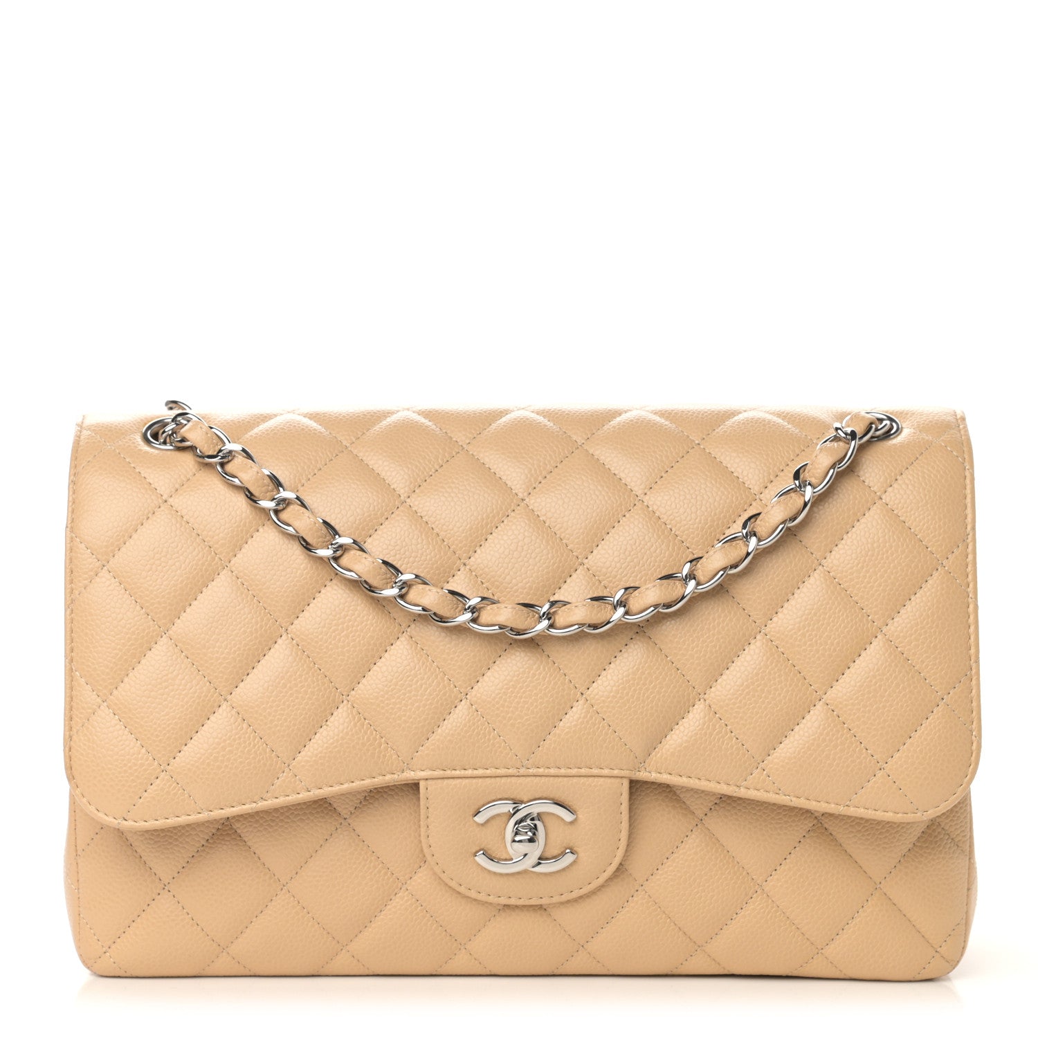 Chanel Caviar Quilted Jumbo Double Flap Beige Clair 1 of 17