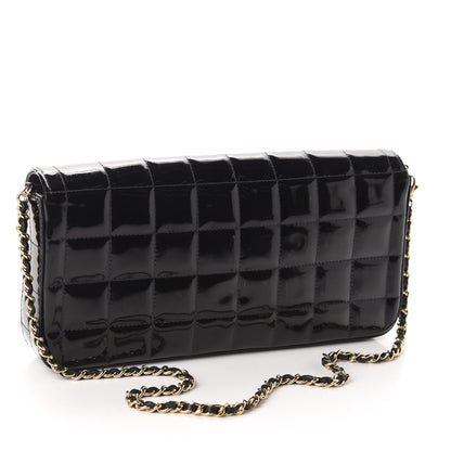 Chanel Patent Quilted East West Chocolate Bar Flap Black 3 of 13