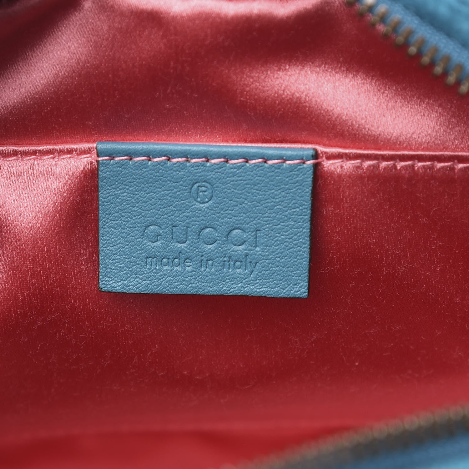 Gucci Velvet Matelasse Small GG Marmont Chain Shoulder Bag Pavone Cyan 6 of 13