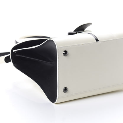 Delvaux Box Calfskin Light And Shadow MM Brillant Satchel Ivory Black 8 of 9