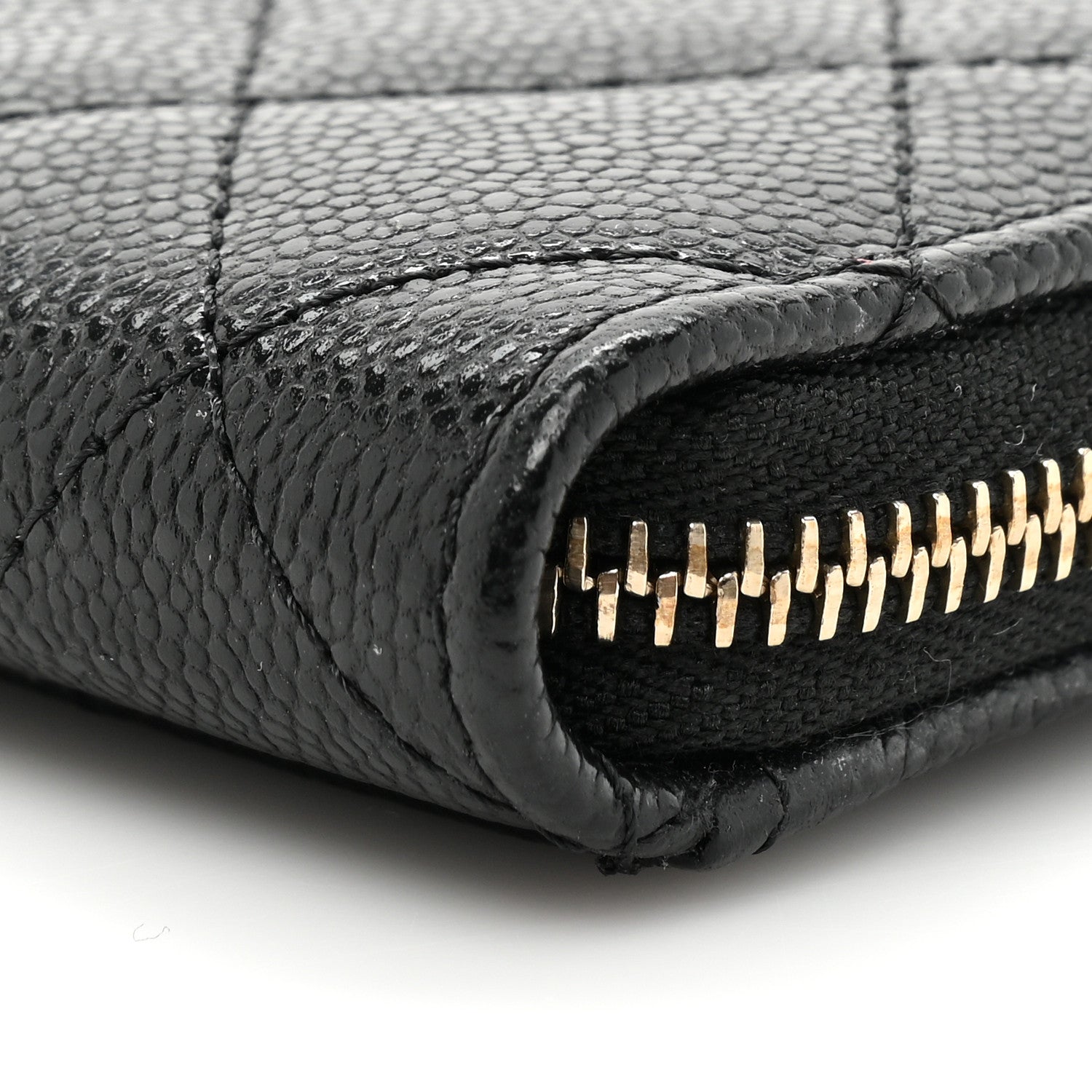 Chanel Caviar Quilted CC Zip Around Card Holder Black 8 of 10