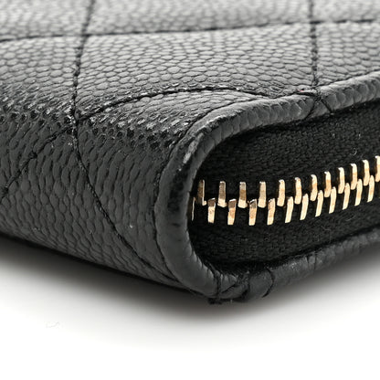 Chanel Caviar Quilted CC Zip Around Card Holder Black 8 of 10