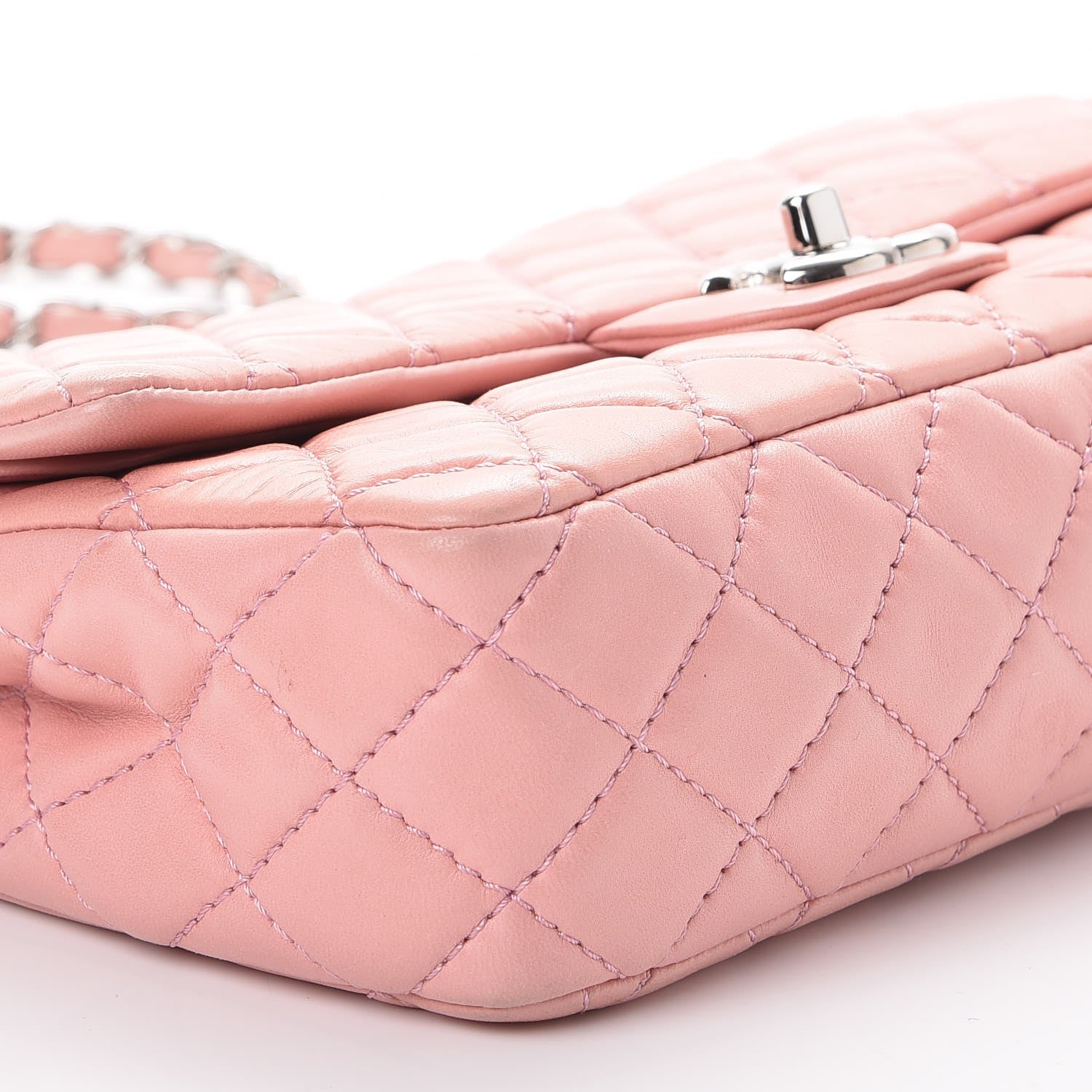 Chanel Lambskin Quilted Medium Double Flap Light Pink 11 of 13