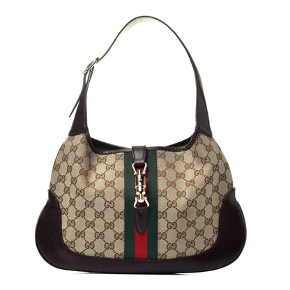 Gucci Monogram Web Jackie O Hobo Dark Brown 1 of 10