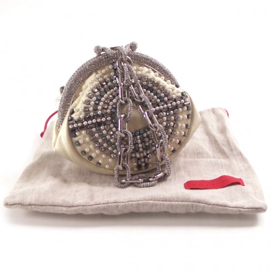 Valentino Garavani Satin Crystal Beaded Wristlet 3 of 10