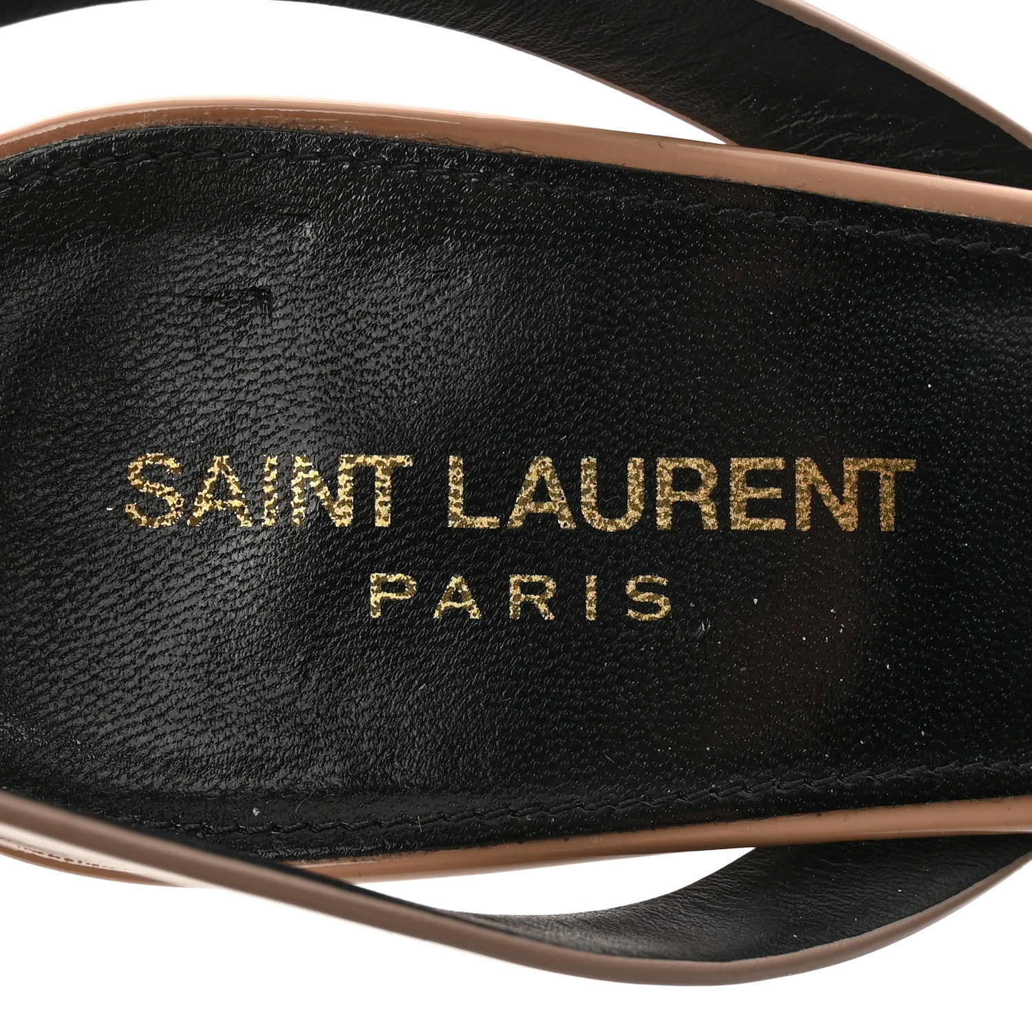 Saint Laurent Vitello Vernice Tribute 105 Sandals 39.5 Soft Nude 7 of 12