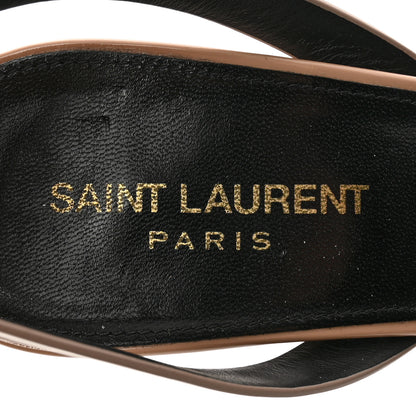 Saint Laurent Vitello Vernice Tribute 105 Sandals 39.5 Soft Nude 7 of 12