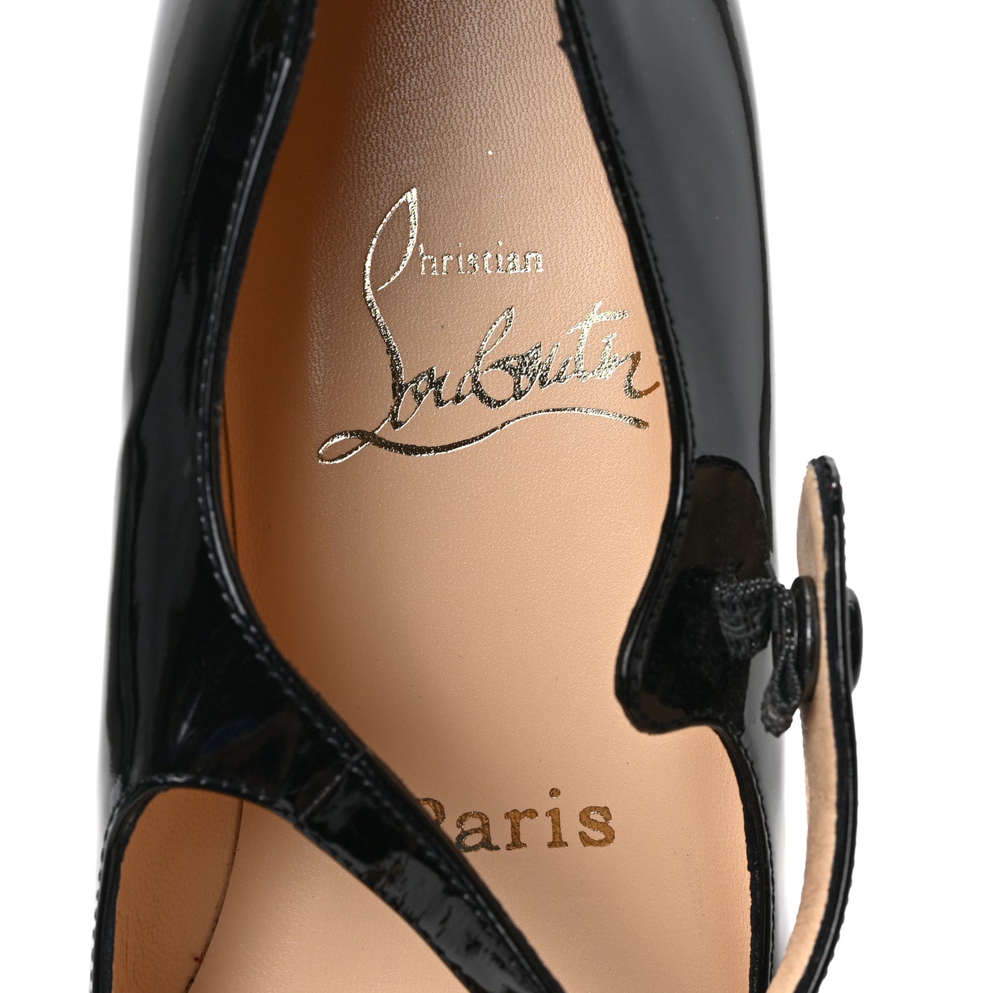 Patent Mary Jean Open Toe Flats 36.5 Black