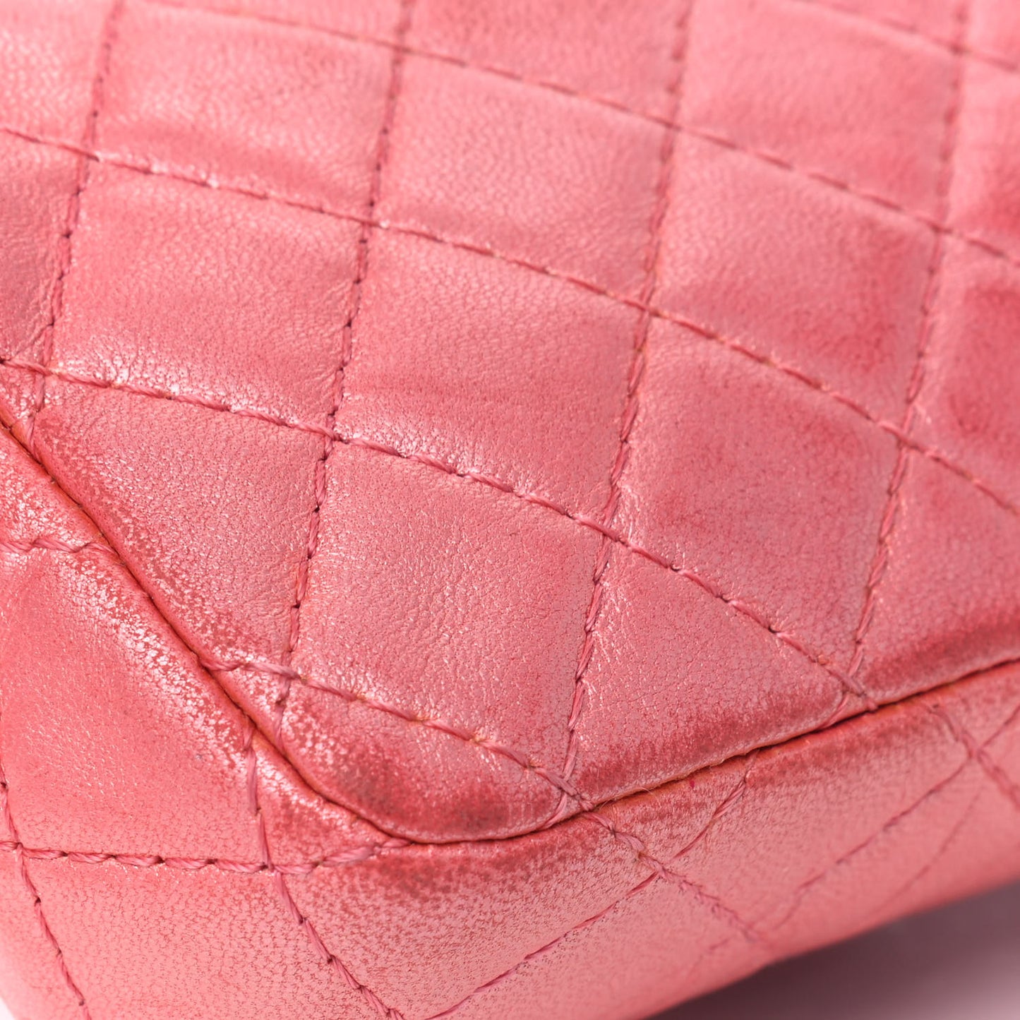 Iridescent Lambskin Quilted Precious Jewel Extra Mini Flap Pink
