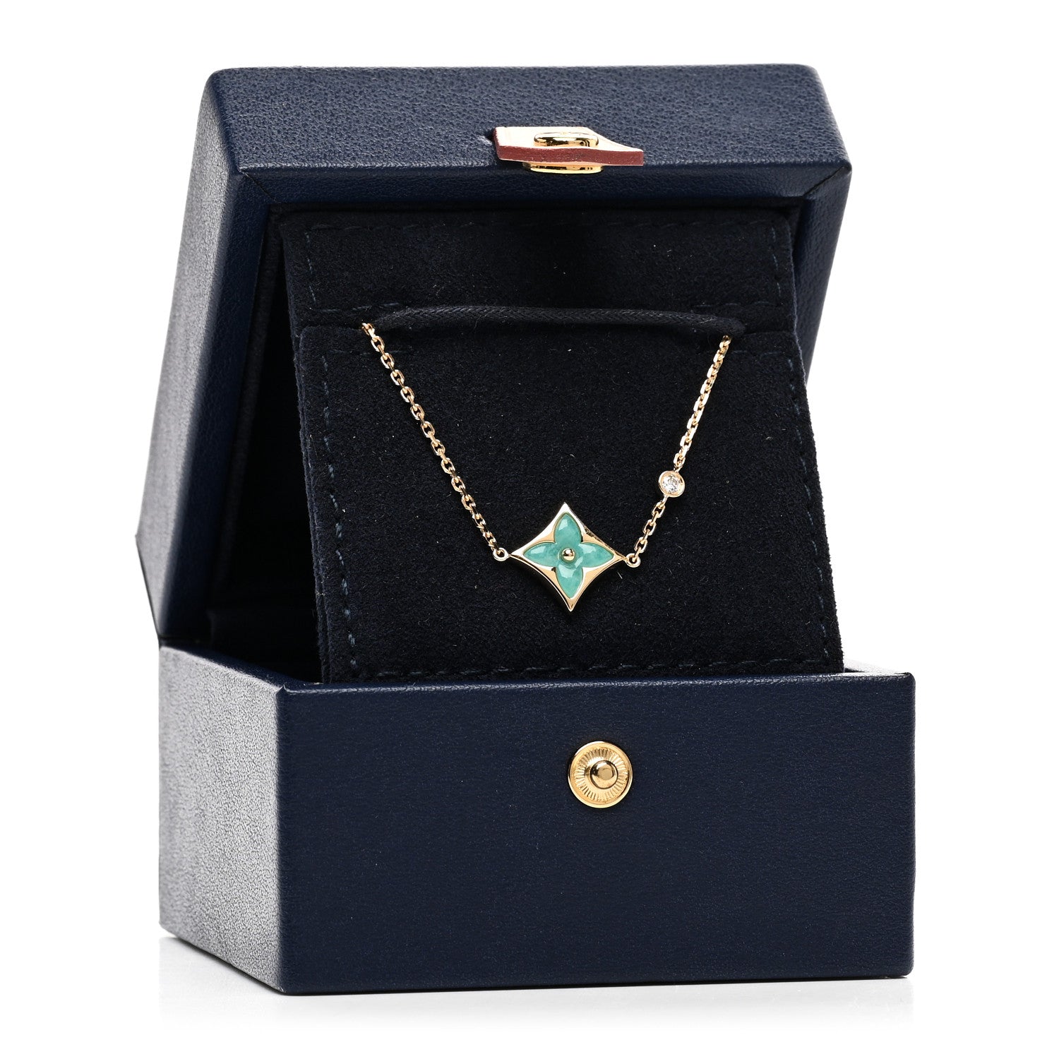Louis Vuitton 18K Yellow Gold Diamond Amazonite Color Blossom BB Star Bracelet 4 of 4