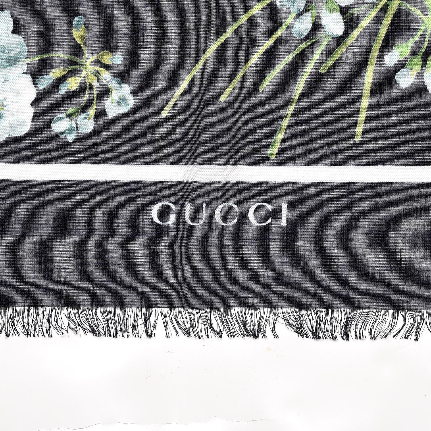 Gucci Modal Silk New Bloomy Shawl Midnight Blue Sky Blue 3 of 6
