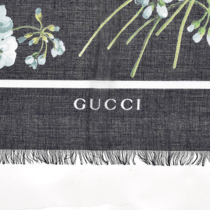 Gucci Modal Silk New Bloomy Shawl Midnight Blue Sky Blue 3 of 6