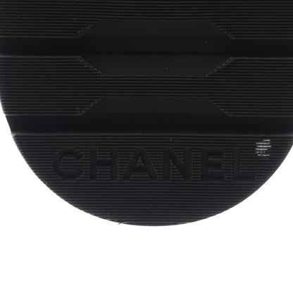 Chanel Lambskin Calfskin Quilted Lace Up Combat Boots 38.5 Beige Black 6 of 9