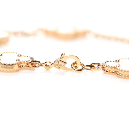 Van Cleef & Arpels 18K Yellow Gold Mother of Pearl 5 Motifs Vintage Alhambra Bracelet 5 of 8