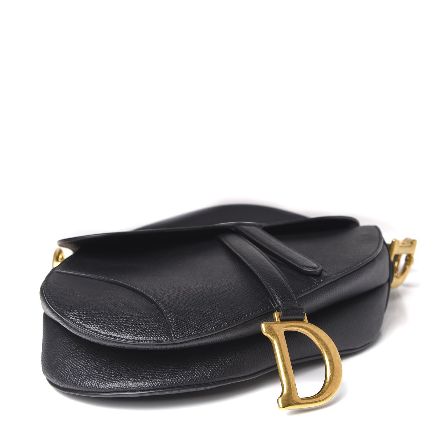 Christian Dior Grained Calfskin Saddle Bag Black 4 of 10