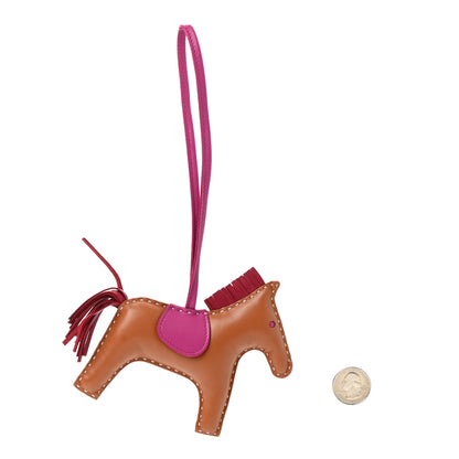 Hermes Milo Lambskin Grigri Rodeo Horse Bag Charm Gold Rubis Rose Pourpre 2 of 4