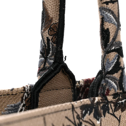 Christian Dior Canvas Embroidered Jardin D'Hiver Medium Book Tote Beige Multicolor 11 of 13