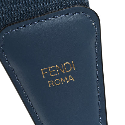 Fendi Jacquard Ribbon Vitello King FF Bi-Color Intreccio Adjustable Strap You Avio Latte 4 of 5