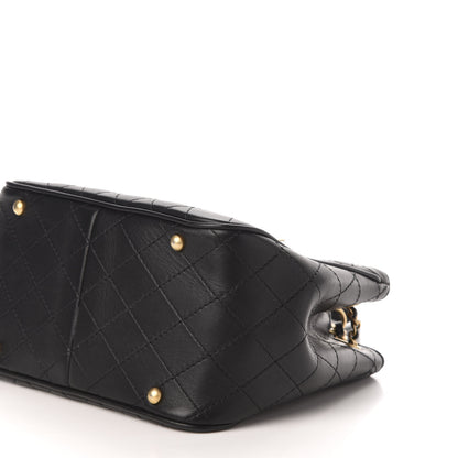 Chanel Calfskin Stitched Small Egyptian Amulet Drawstring Bag Black 9 of 11
