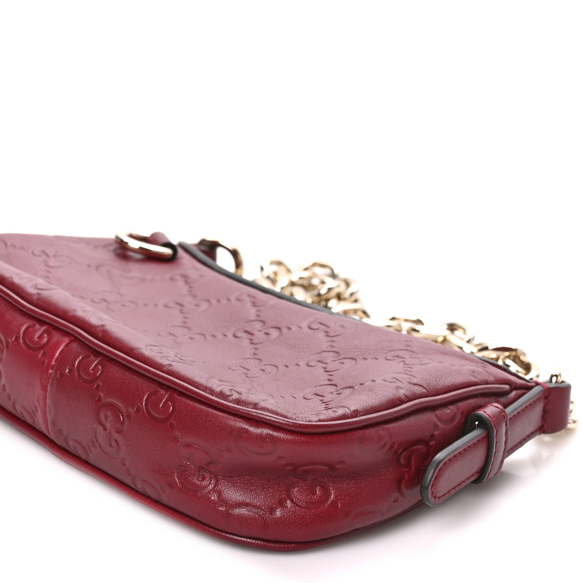 Gucci GG Calfskin Embossed Emblem Mini Shoulder Bag Rosso Ancora 10 of 10