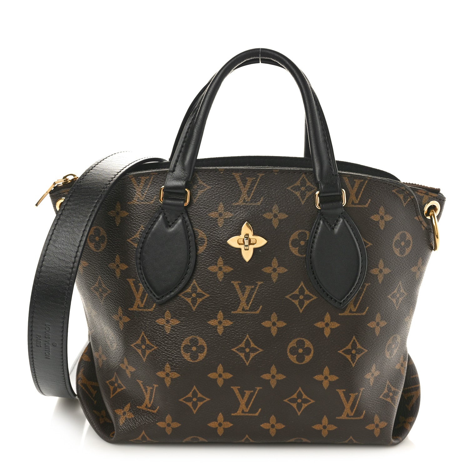 Louis Vuitton Monogram Flower Zipped Tote PM Black 1 of 9