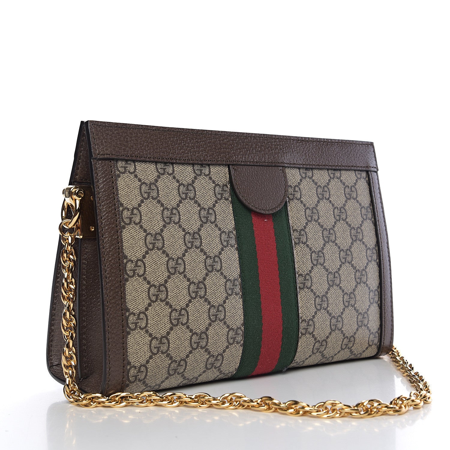 Gucci GG Supreme Monogram Web Small Ophidia Chain Shoulder Bag Brown 2 of 9