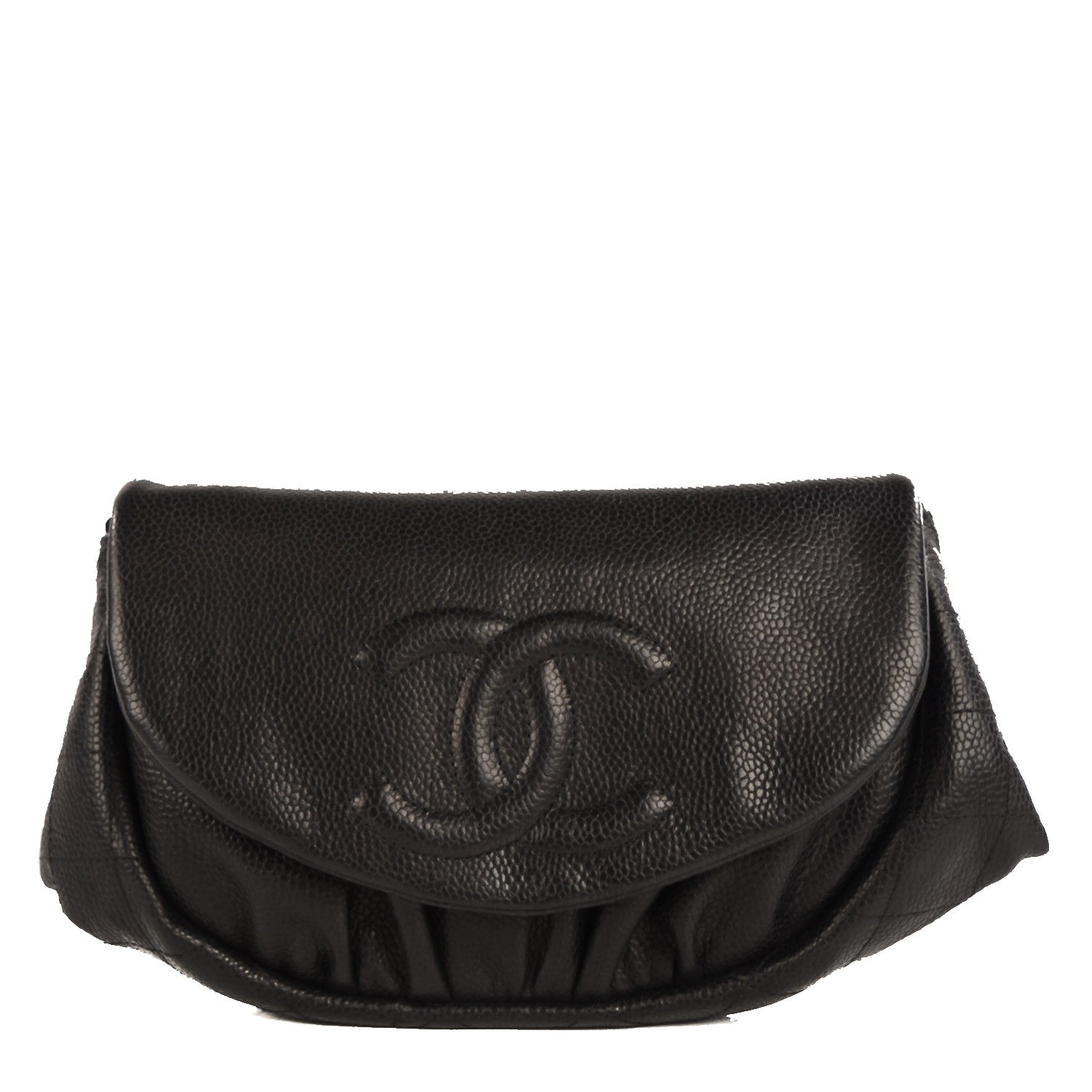 Chanel Caviar Half Moon Wallet On Chain WOC Black 1 of 9