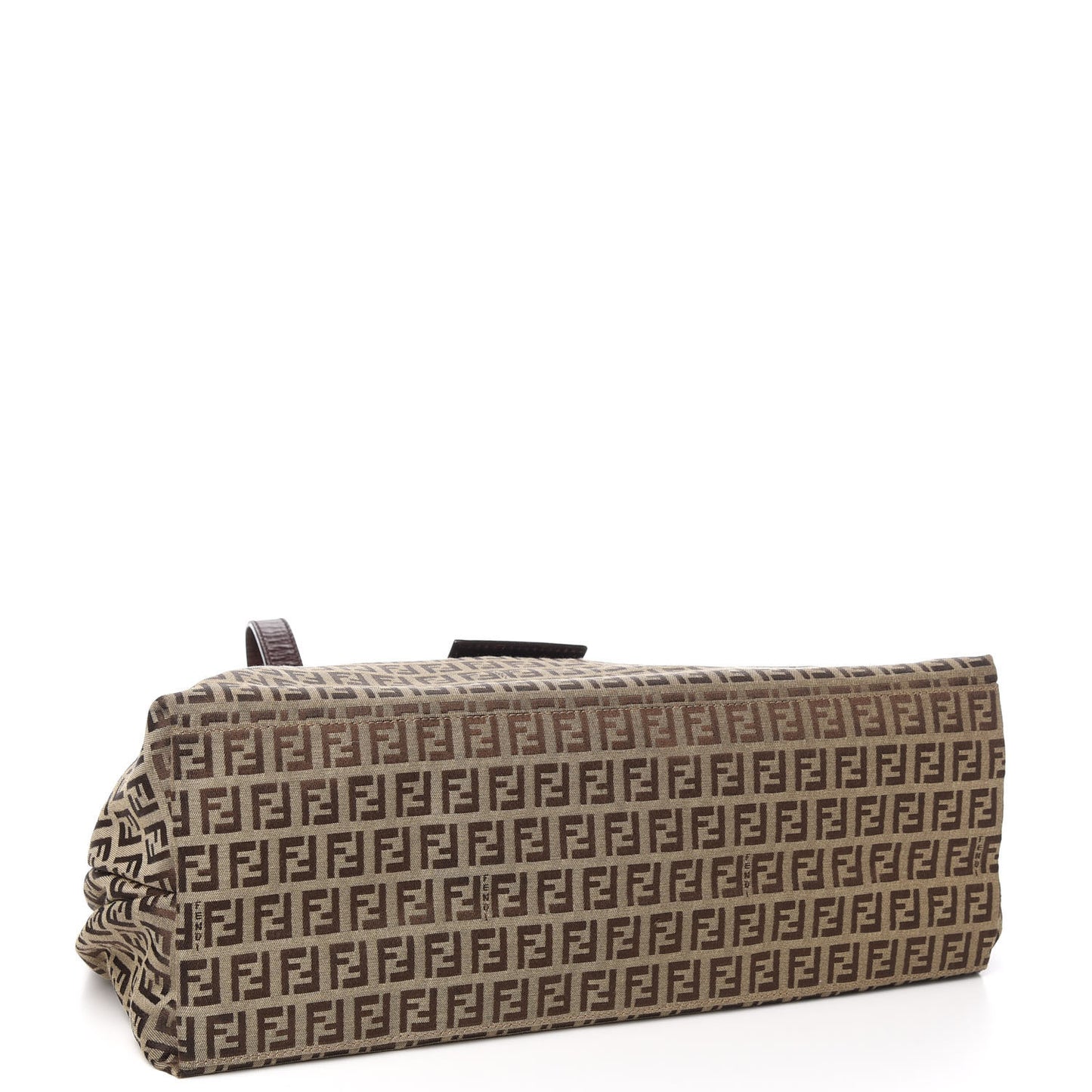 Zucchino Vitello Shoulder Bag Mogano Panna Bruciato