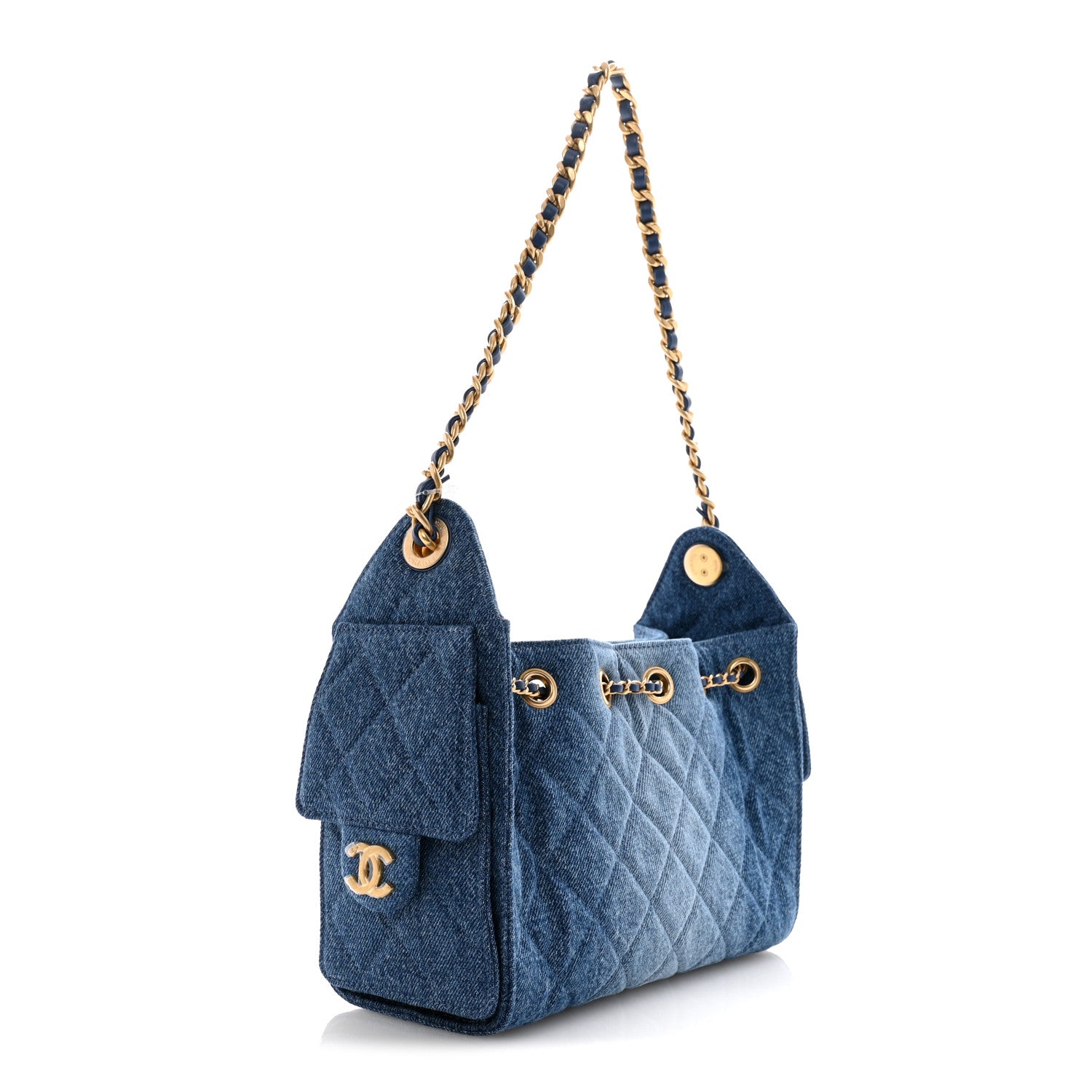 Chanel Washed Denim Quilted Mini Chanel 25 Handbag Blue 1816077