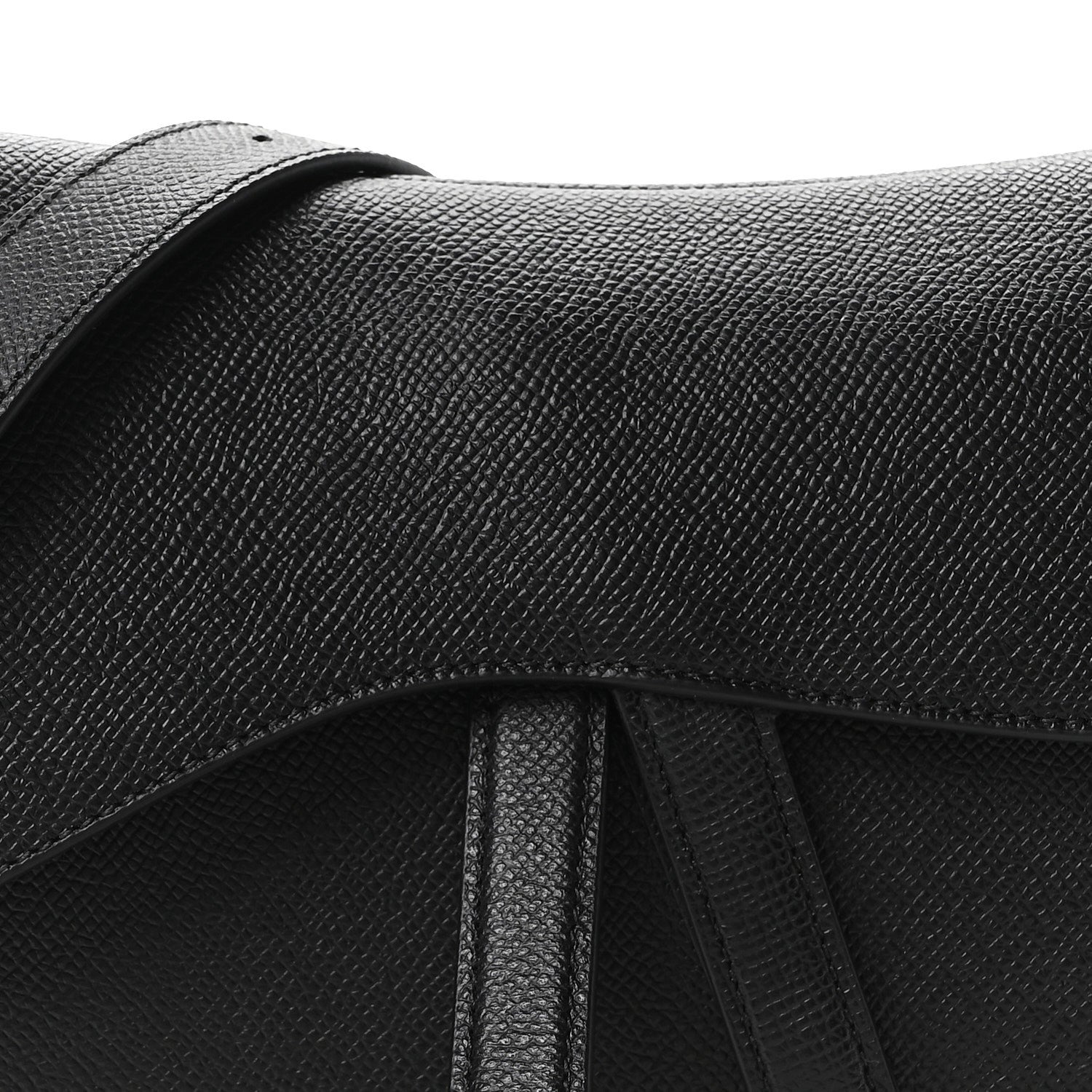 Christian Dior Grained Calfskin Saddle Bag With Strap Black 8 of 10
