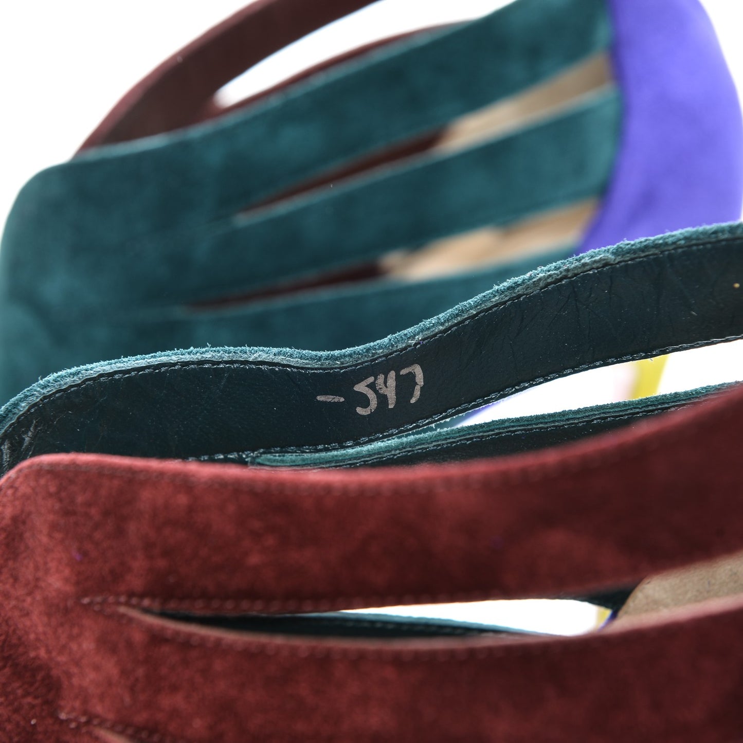 Suede Toot Mignonne 100 Cutout Heels 40.5 Multi