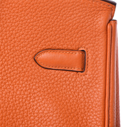 Hermes Taurillon Clemence Birkin 35 Orange 24 of 29
