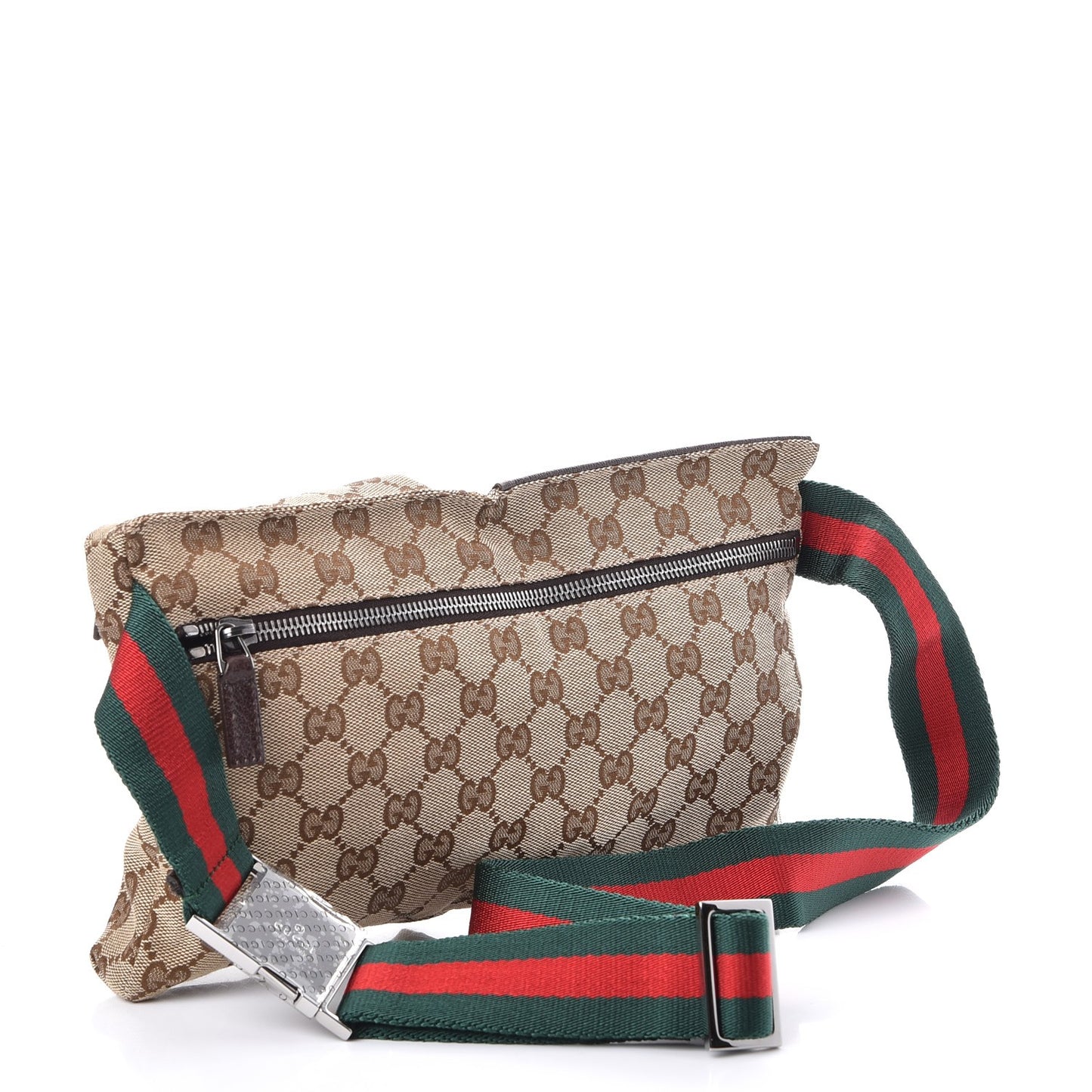 GG Monogram Double Pocket Belt Bag Dark Brown
