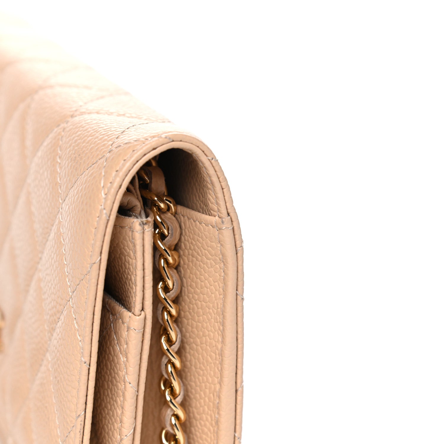 Chanel Caviar Quilted Wallet On Chain WOC Beige 12 of 14