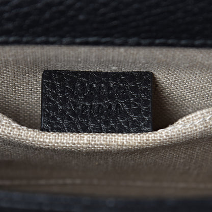 Gucci Dollar Calfskin Small Interlocking G Shoulder Bag Black 7 of 10