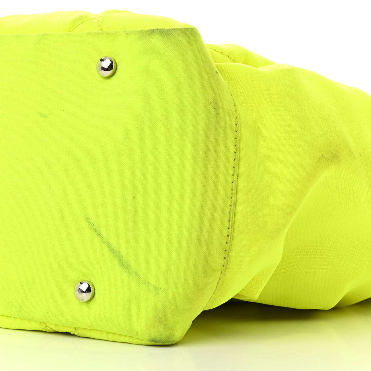 Coated Canvas Quilted Large Paris Biarritz Tote Neon Yellow