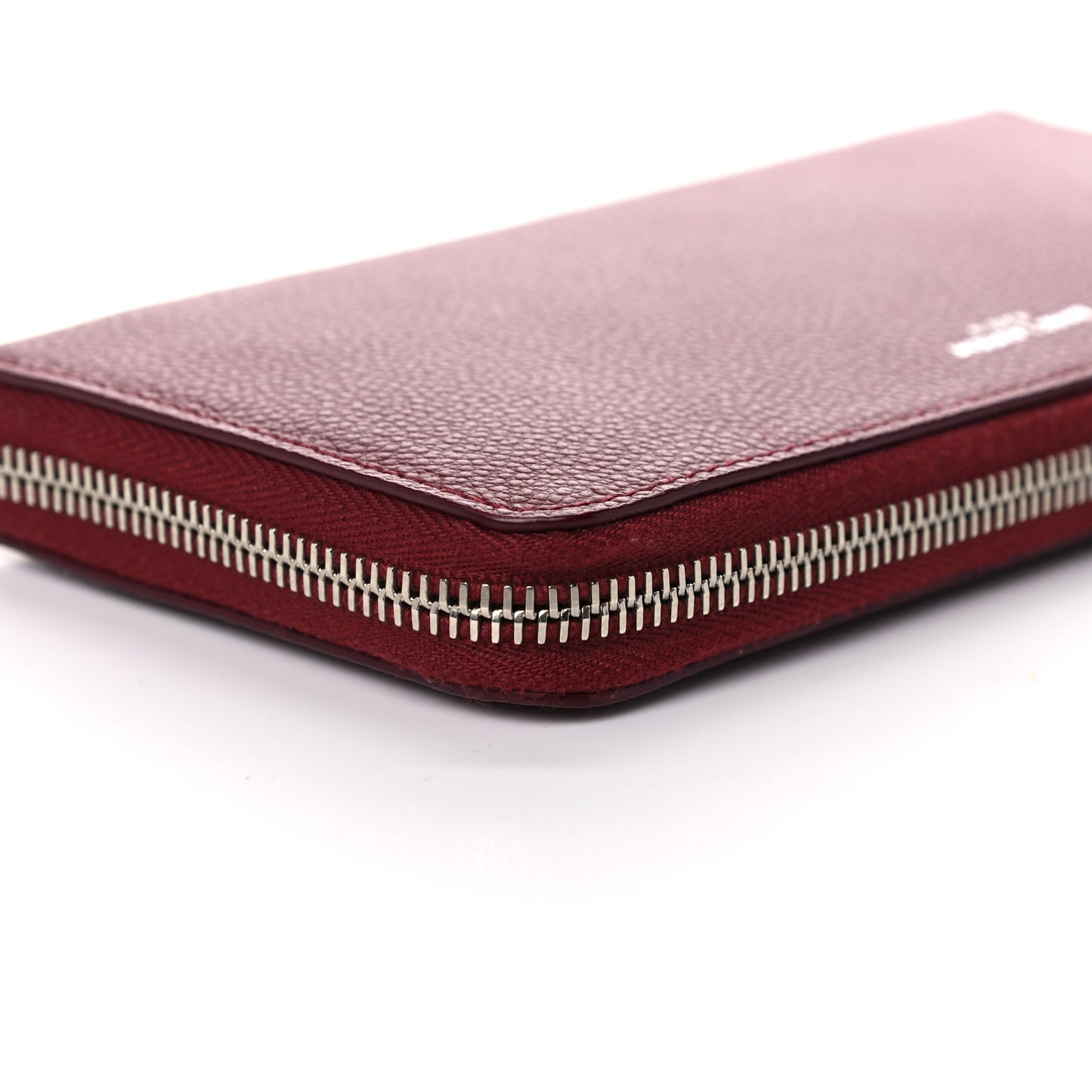 Grained Calfskin Rive Gauche Zip Around Wallet Palissandre