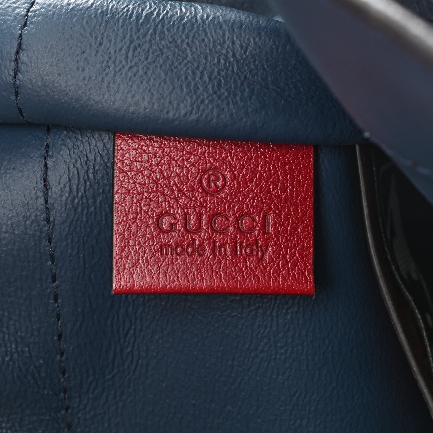 Gucci X MLB Suede Calfskin NY Yankees Large Rajah Chain Tote New Blue Romantic Cherry 7 of 14