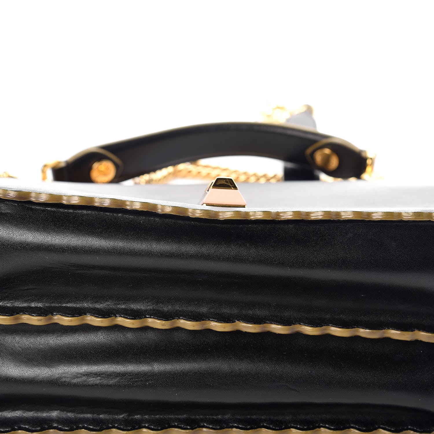 Fendi Vitello Liberty Scalloped Studded Kan I Shoulder Bag Black 8 of 18