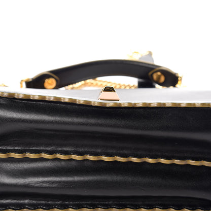 Fendi Vitello Liberty Scalloped Studded Kan I Shoulder Bag Black 8 of 18