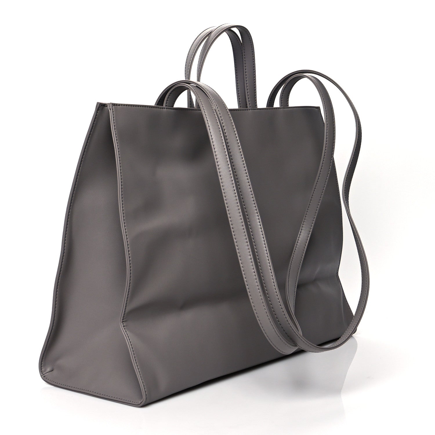 Telfar Vegan Leather Large Shopping Bag Grey 3 of 10