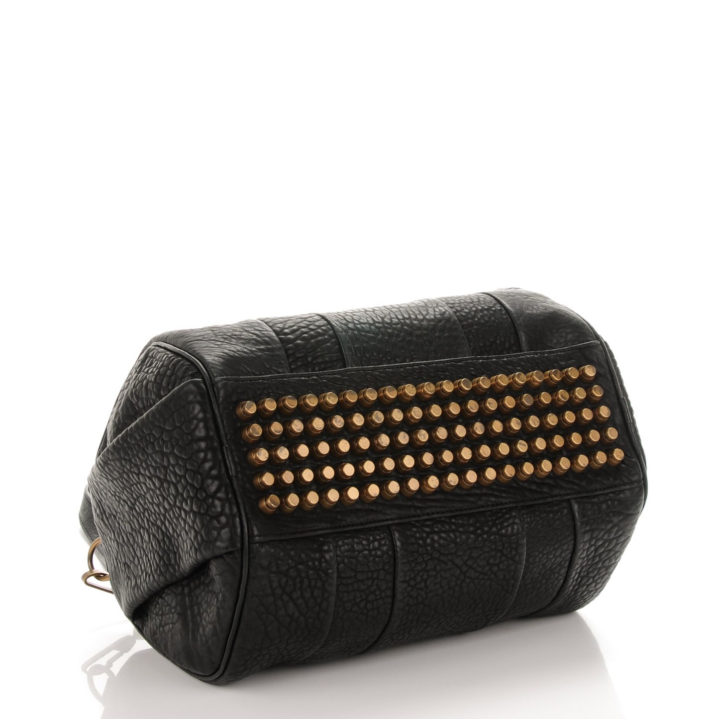 Pebbled Lambskin Rocco Black Antique Brass Hardware