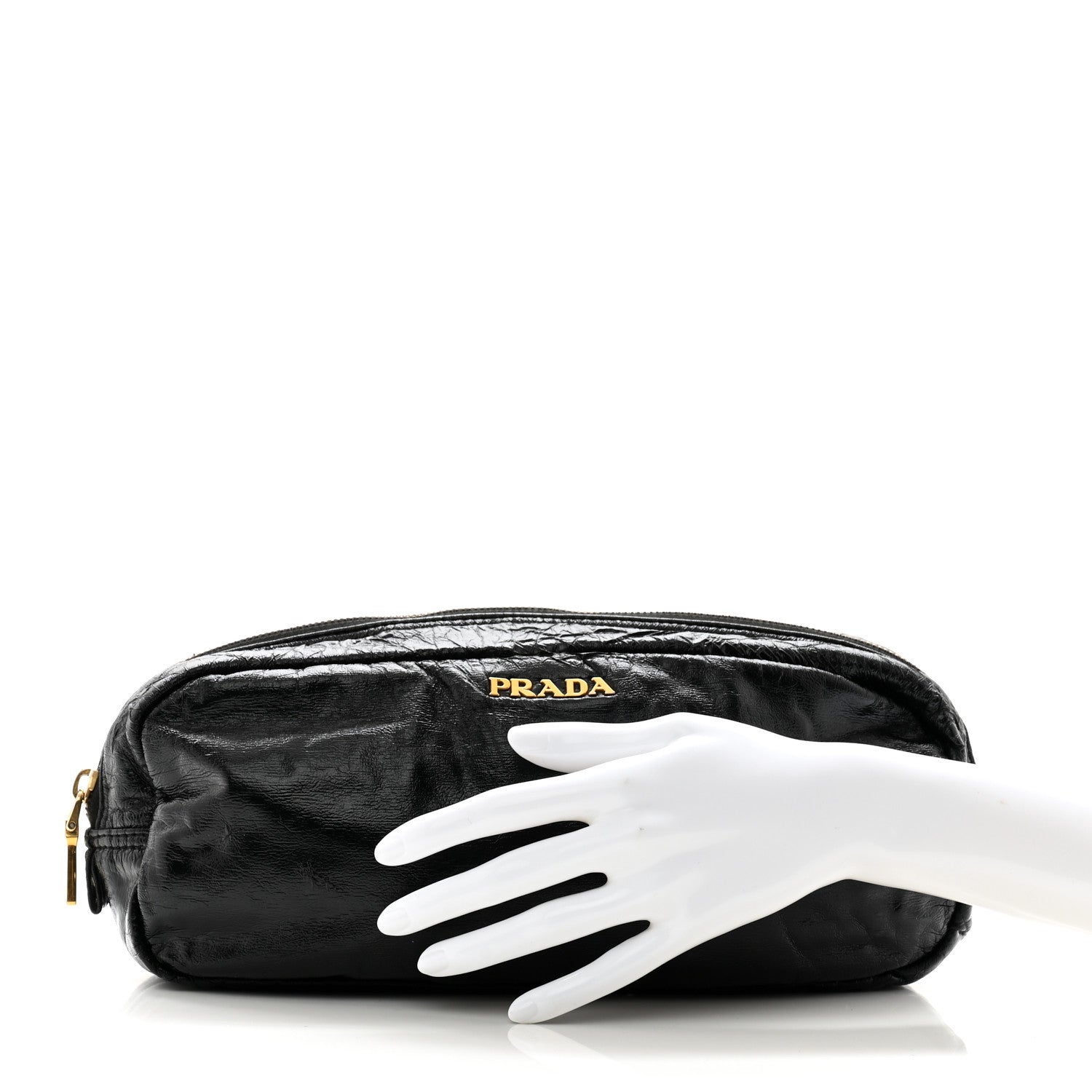 Prada Vernice Cosmetic Pouch Black 2 of 11