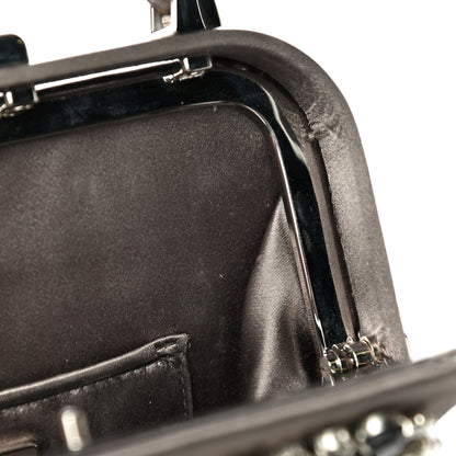 Prada Satin Embellished Framed Bag Fumo 13 of 15