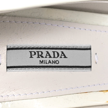 Prada Vernice Block Heel Pumps 41 Bianco Travertine 6 of 8